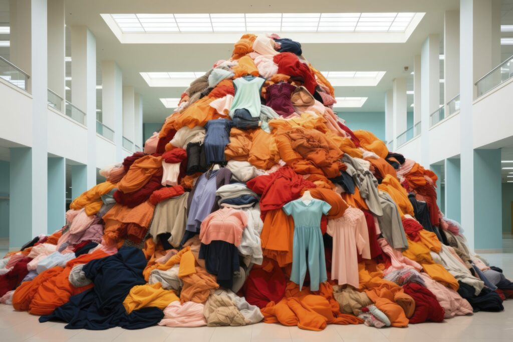 Stos kolorowych ubrań - Ecoearth